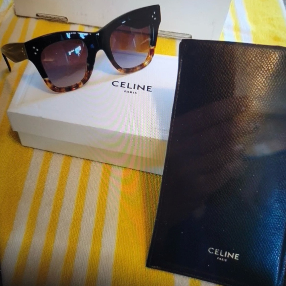 Celine Black Tortoise Sunglasses in EUC!